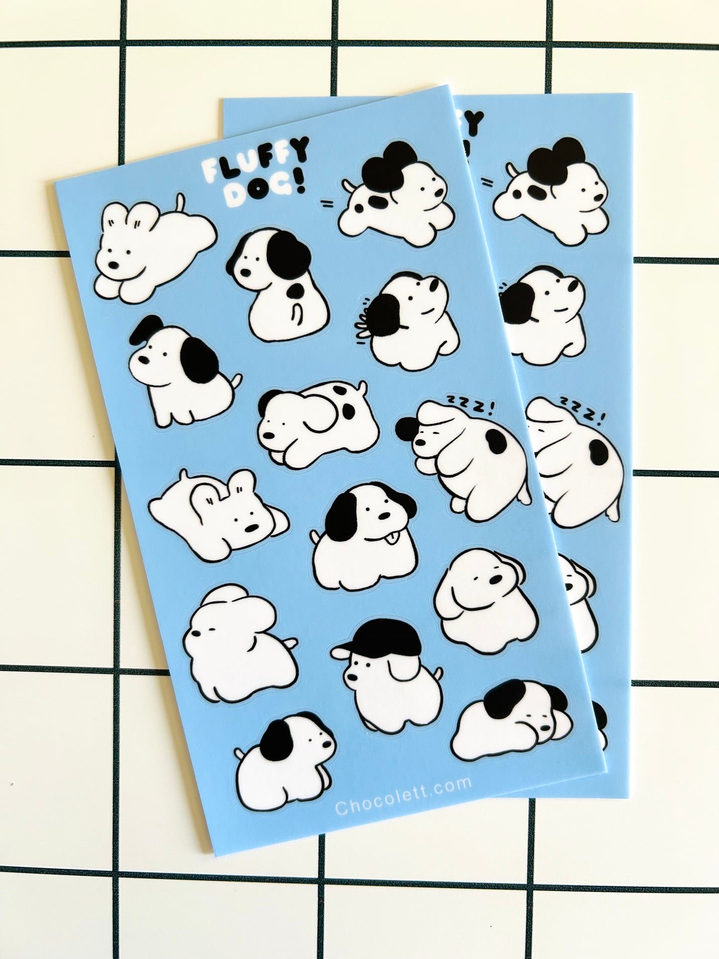 Fluffy Dog Vinyl Sticker Sheet