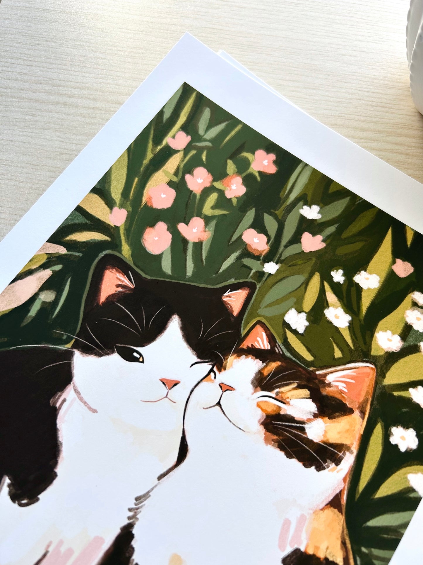 Lovely Foliage Cats Print