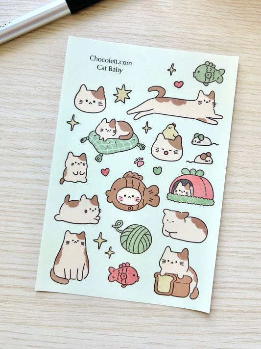Cat Baby Sticker Sheet