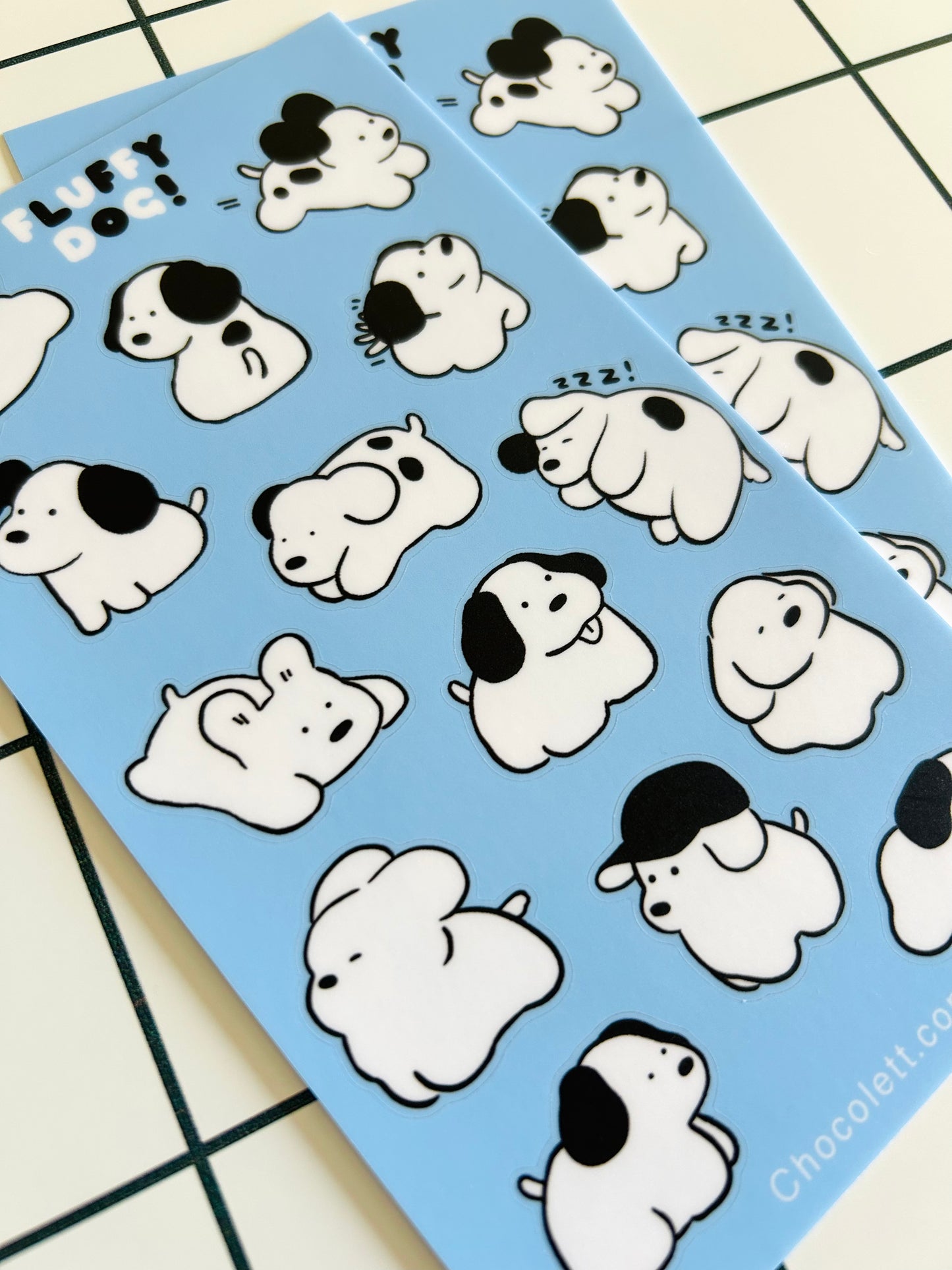 Fluffy Dog Vinyl Sticker Sheet