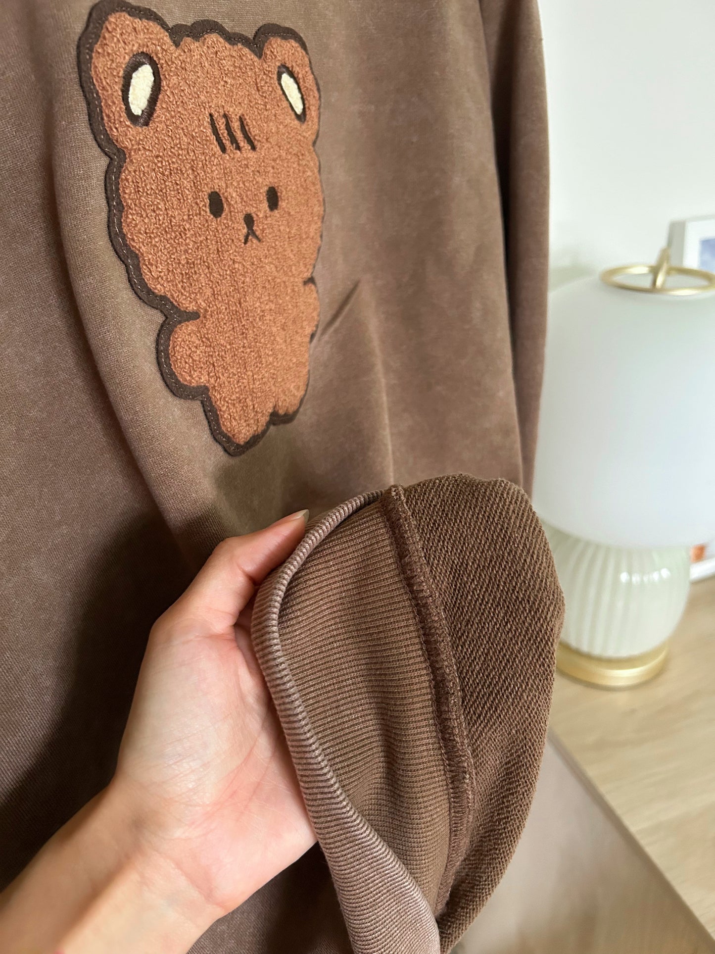 Teddy Patch Crew Neck