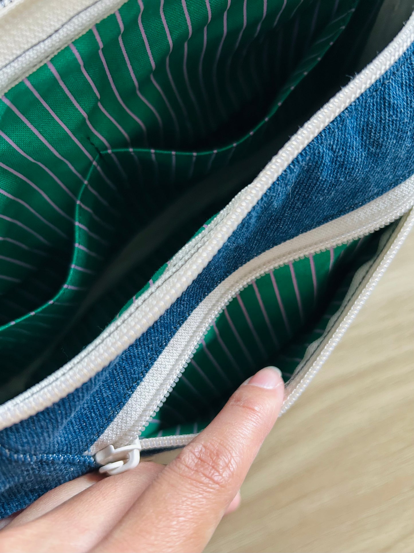 Handmade Square Teddy Denim Bag