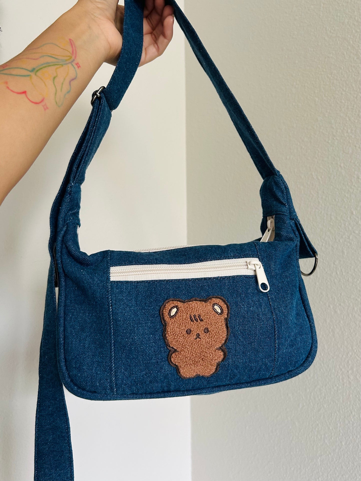 Handmade Square Teddy Denim Bag