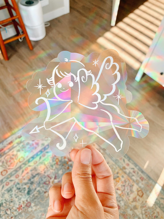 Arrow Cherub Suncatcher Sticker