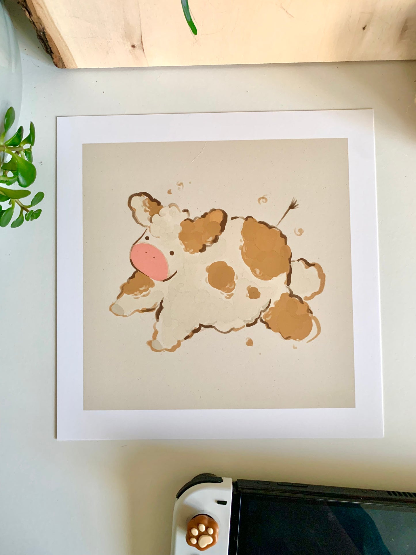 Fluffy Brown Cow Art Print
