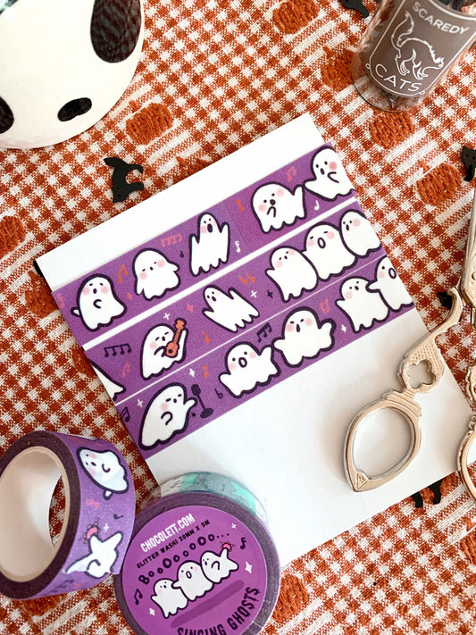 Singing Ghosts Glitter Washi Tape