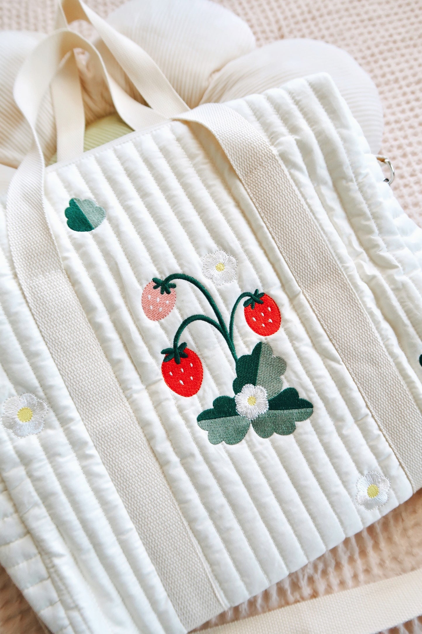 Strawberry Quilty Tote Bag