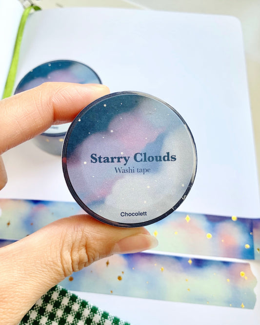 Starry Twilight Clouds Washi
